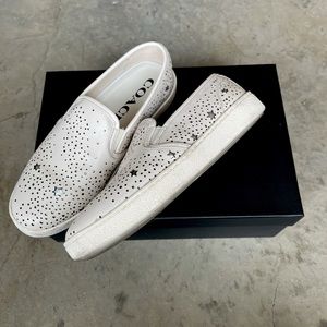 Stars Leather Slip-On Sneakers